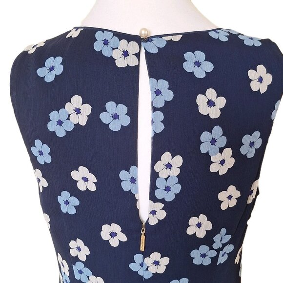 KARL LAGERFELD NAVY FLORAL DRESS SIZE 8 - Picture 5 of 6
